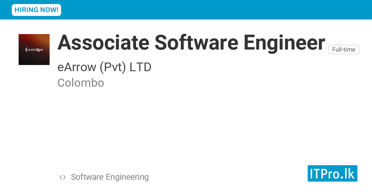 Associate Software Engineer at eArrow (Pvt) LTD - Colombo, Sri Lanka ...