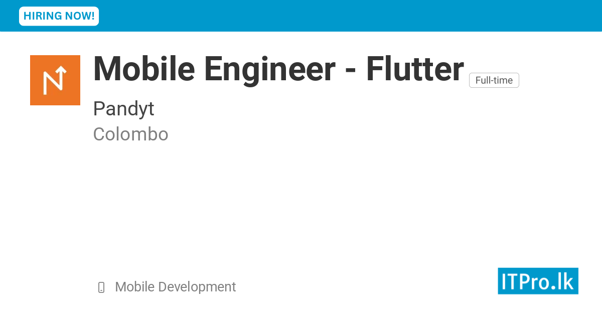 Mobile Engineer Flutter At Pandyt Colombo Sri Lanka ITPro lk mobile-engineer-flutter-at-pandyt-colombo-sri-lanka-itpro-lk