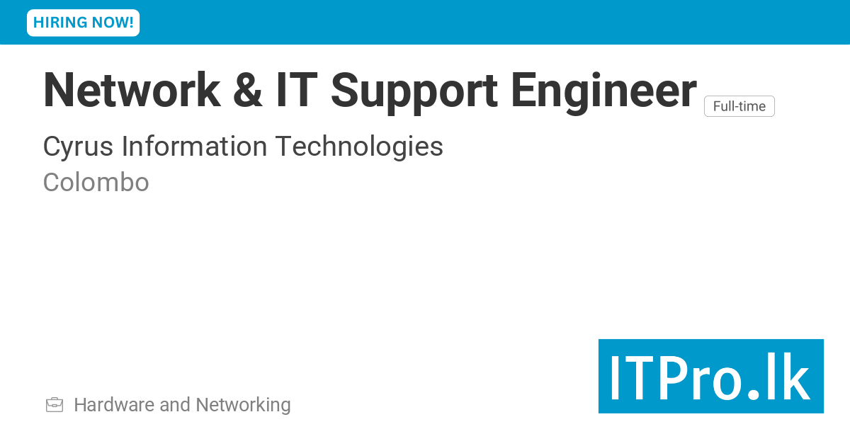 Cyrus Engineer Network & IT Support Engineer at Cyrus Information Technologies ...