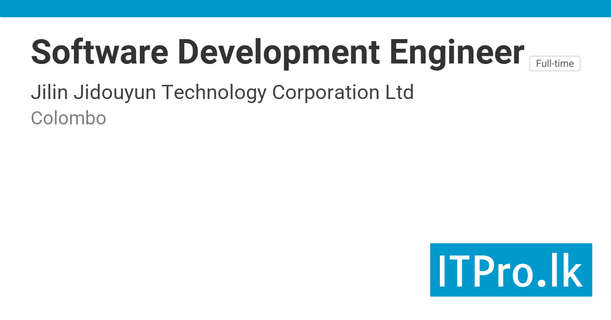 Software Development Engineer at Jilin Jidouyun Technology Corporation ...