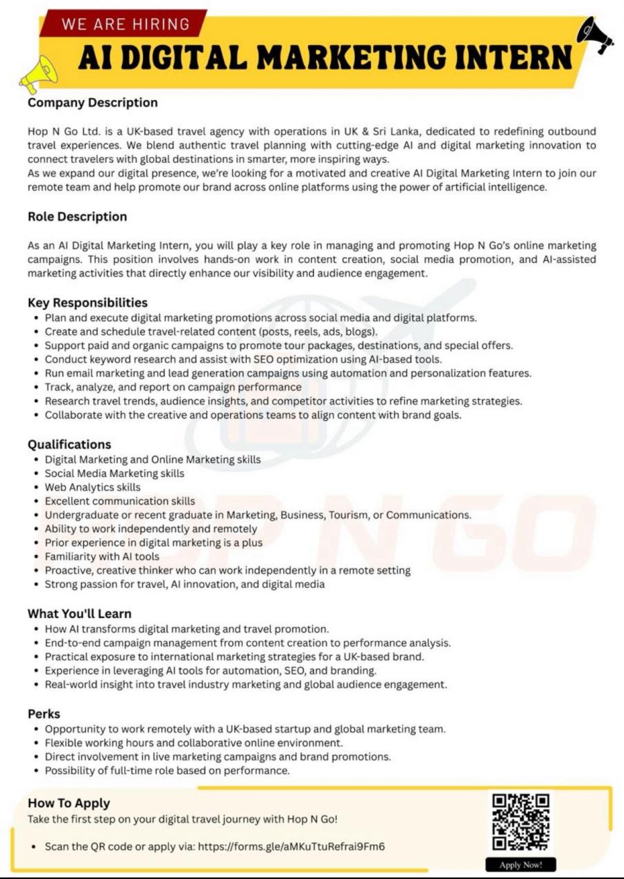 AI Digital Marketing Intern - ITPro.lk