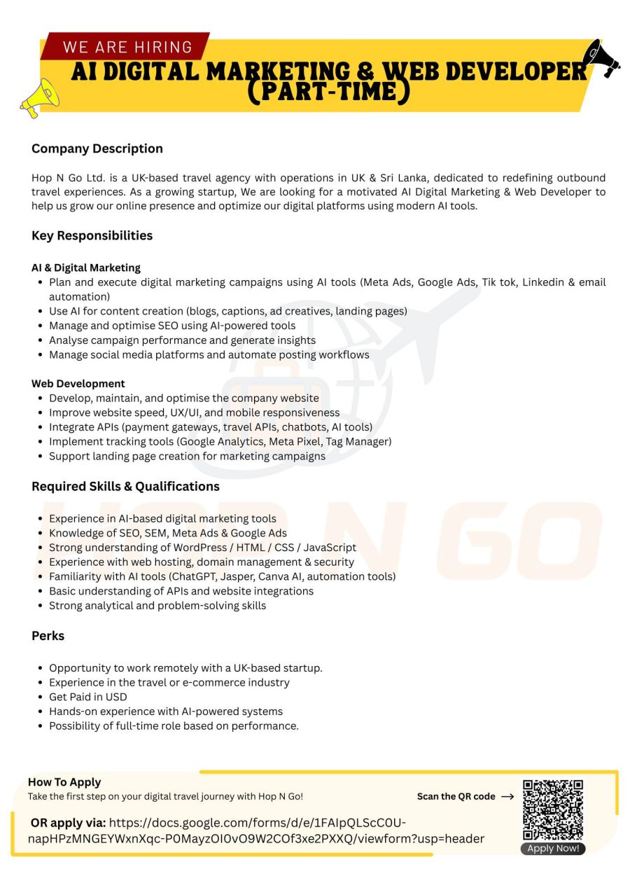 AI Digital Marketing & Web Developer - ITPro.lk