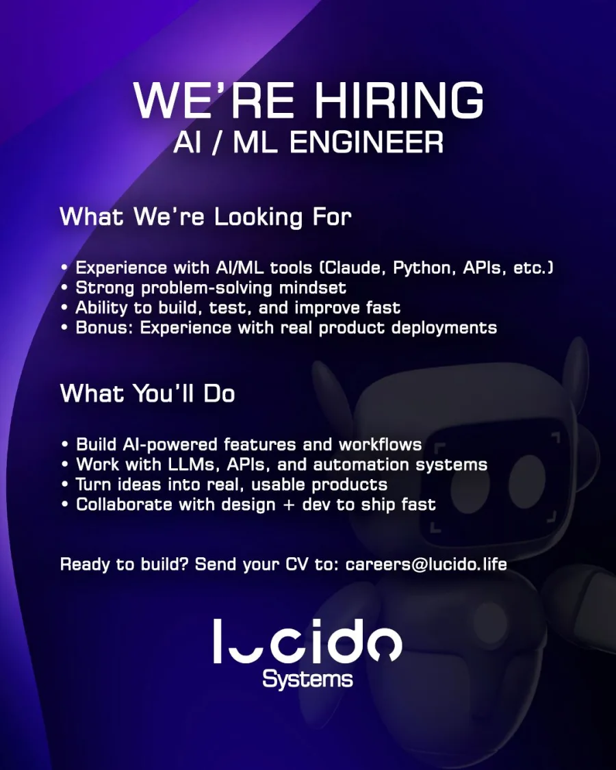 Job poster for AI / ML Engineer