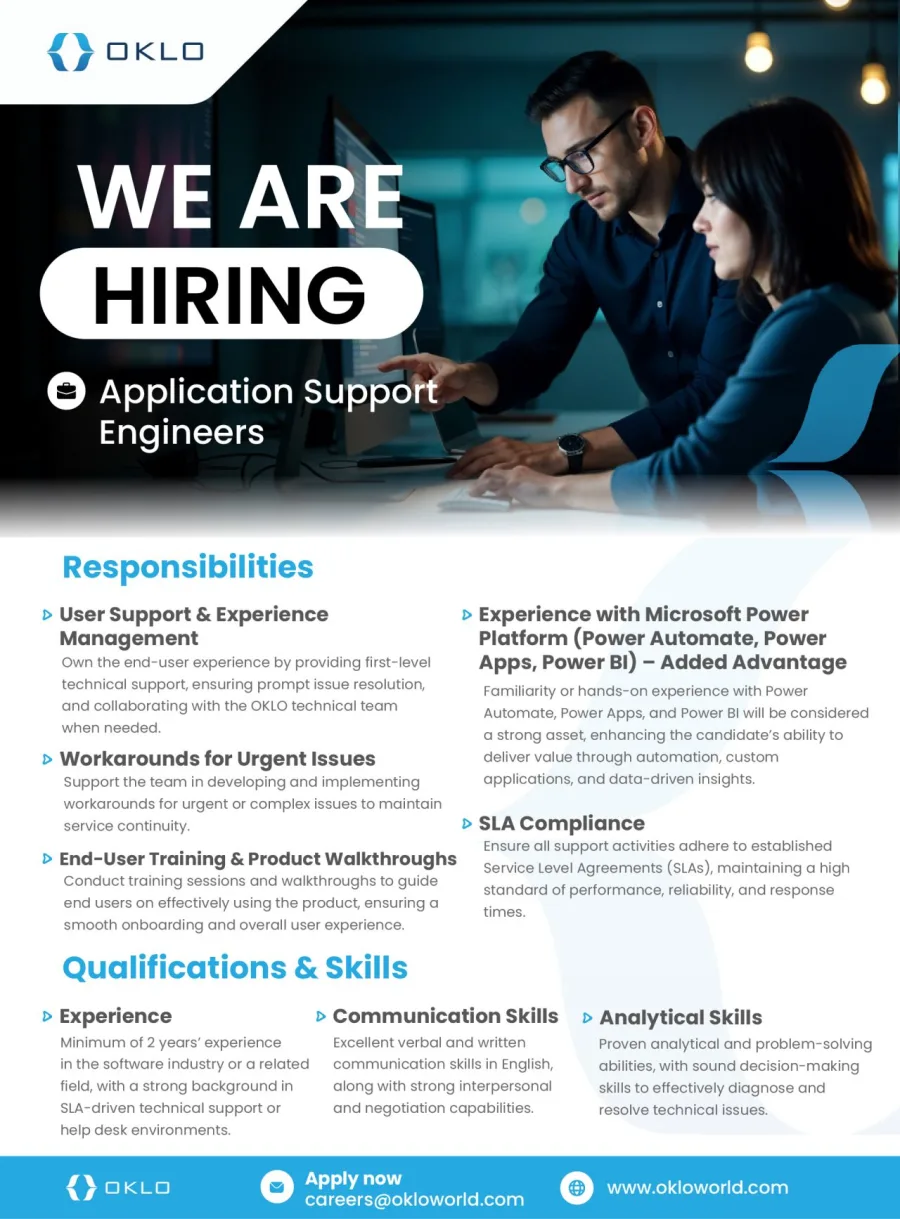 Job poster for Application Support Engineer