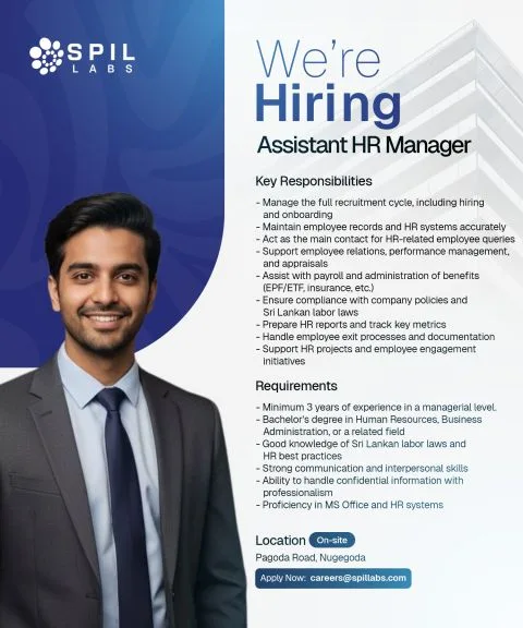 Job poster for Assistant HR Manager