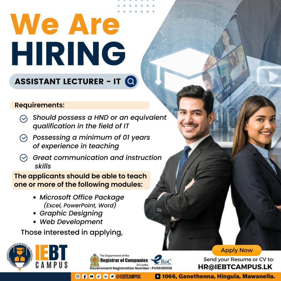 Assistant Lecturer - IT - ITPro.lk