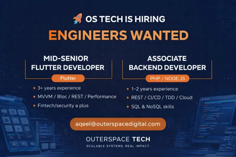 Job poster for Associate Backend Developer