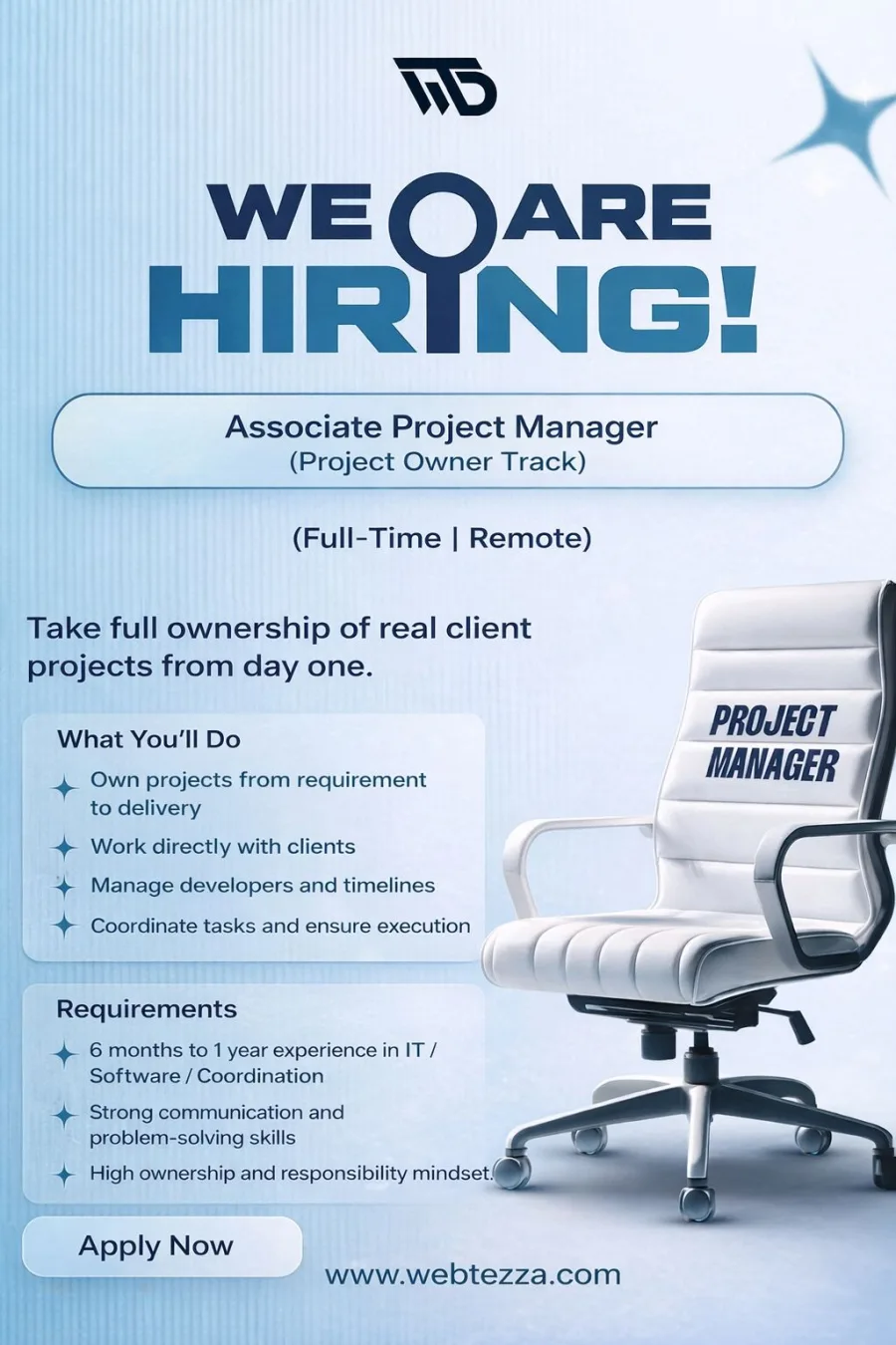Job poster for Associate Project Manager (Project Owner Track)