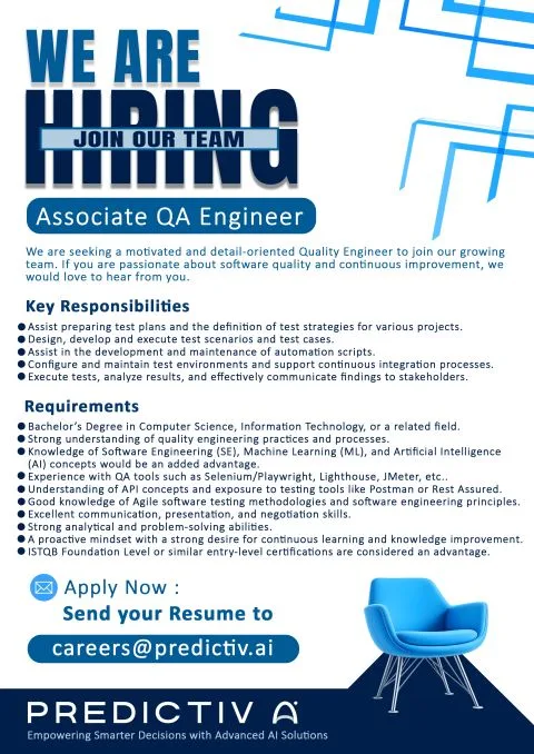 Job poster for Associate QA Engineer