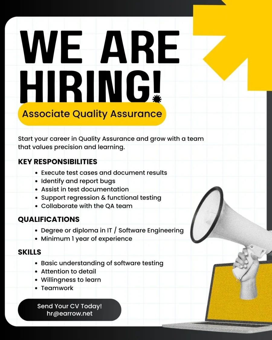 Job poster for Associate Quality Assurance Engineer