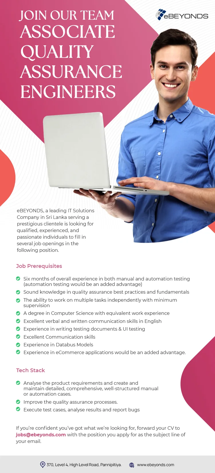 Job poster for Associate Quality Assurance Engineers