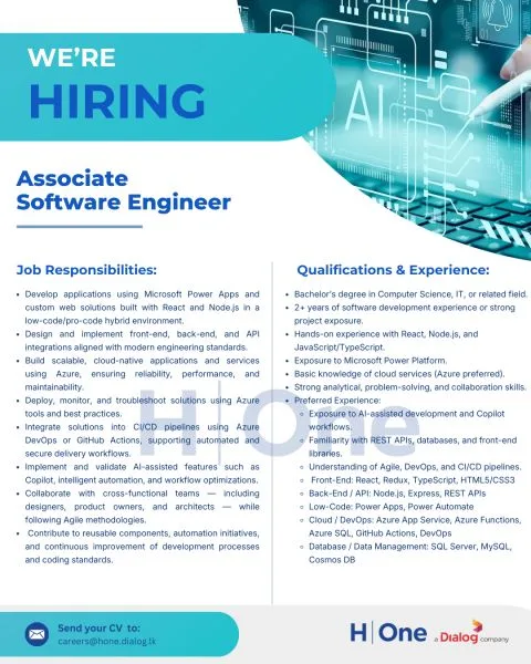 Job poster for Associate Software Engineer