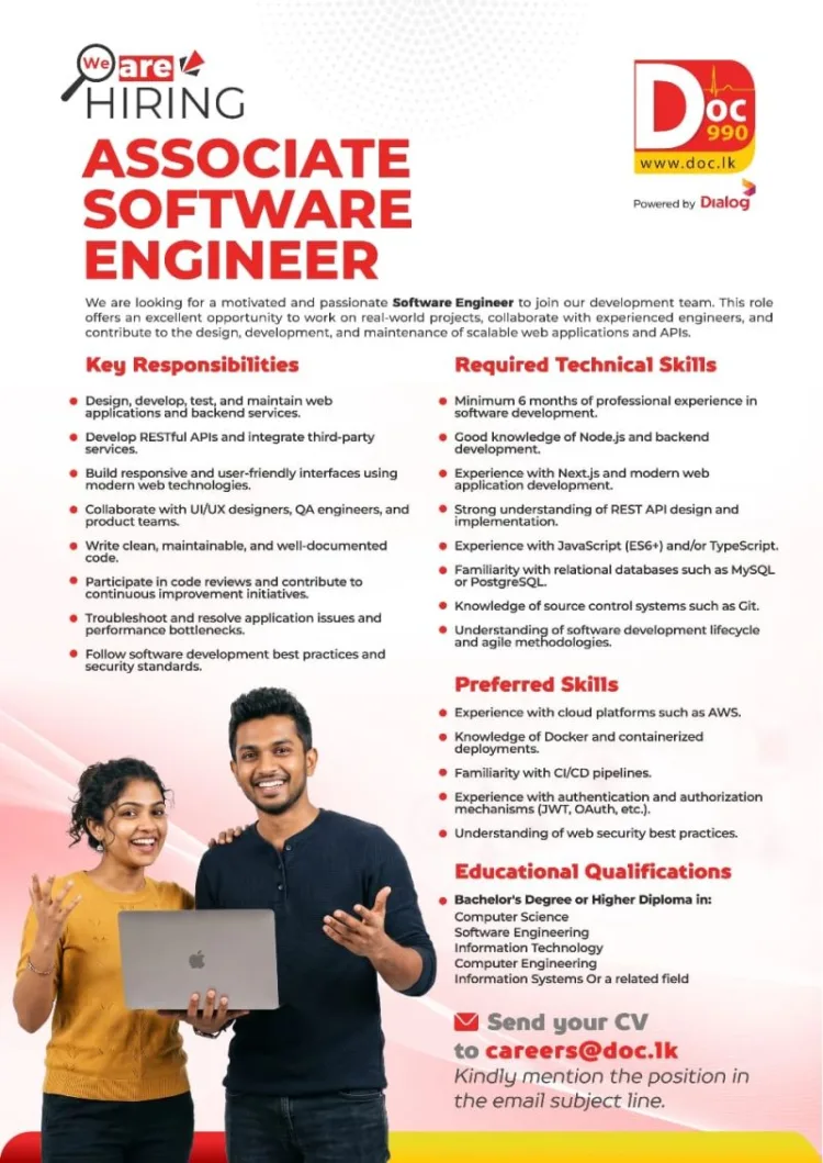 Job poster for Associate Software Engineer
