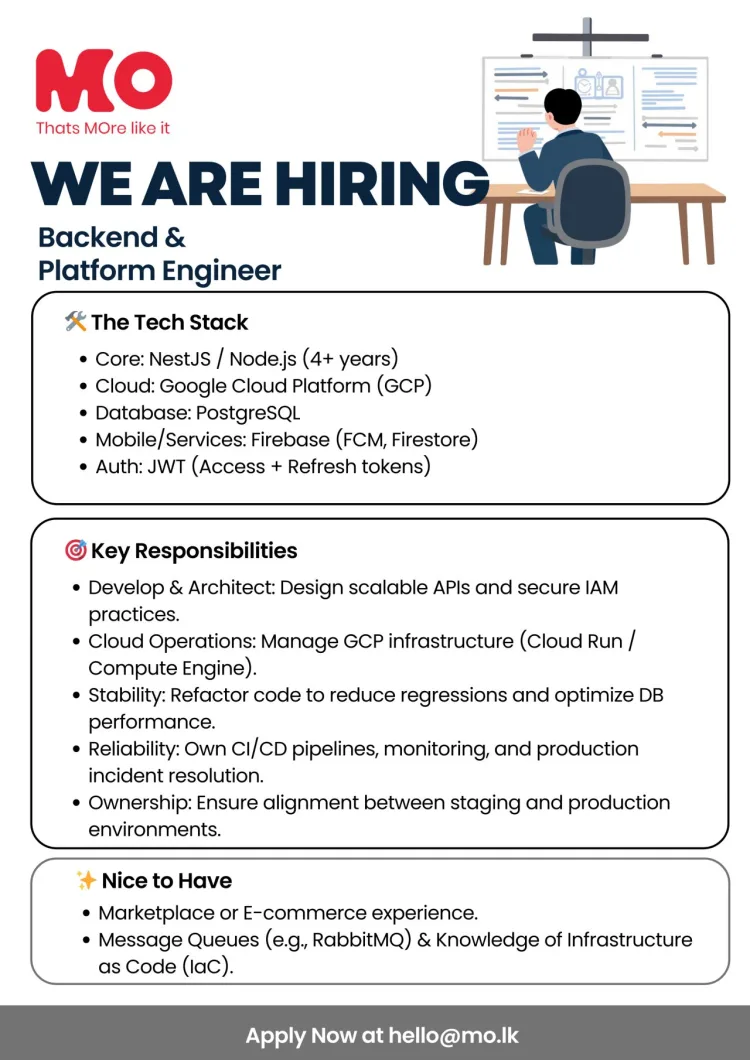 Job poster for Backend & Platform Engineer