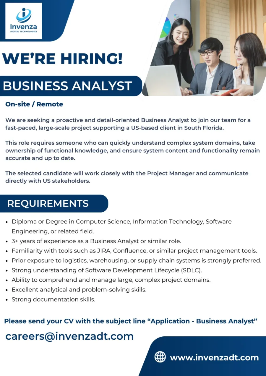 Job poster for Business Analyst
