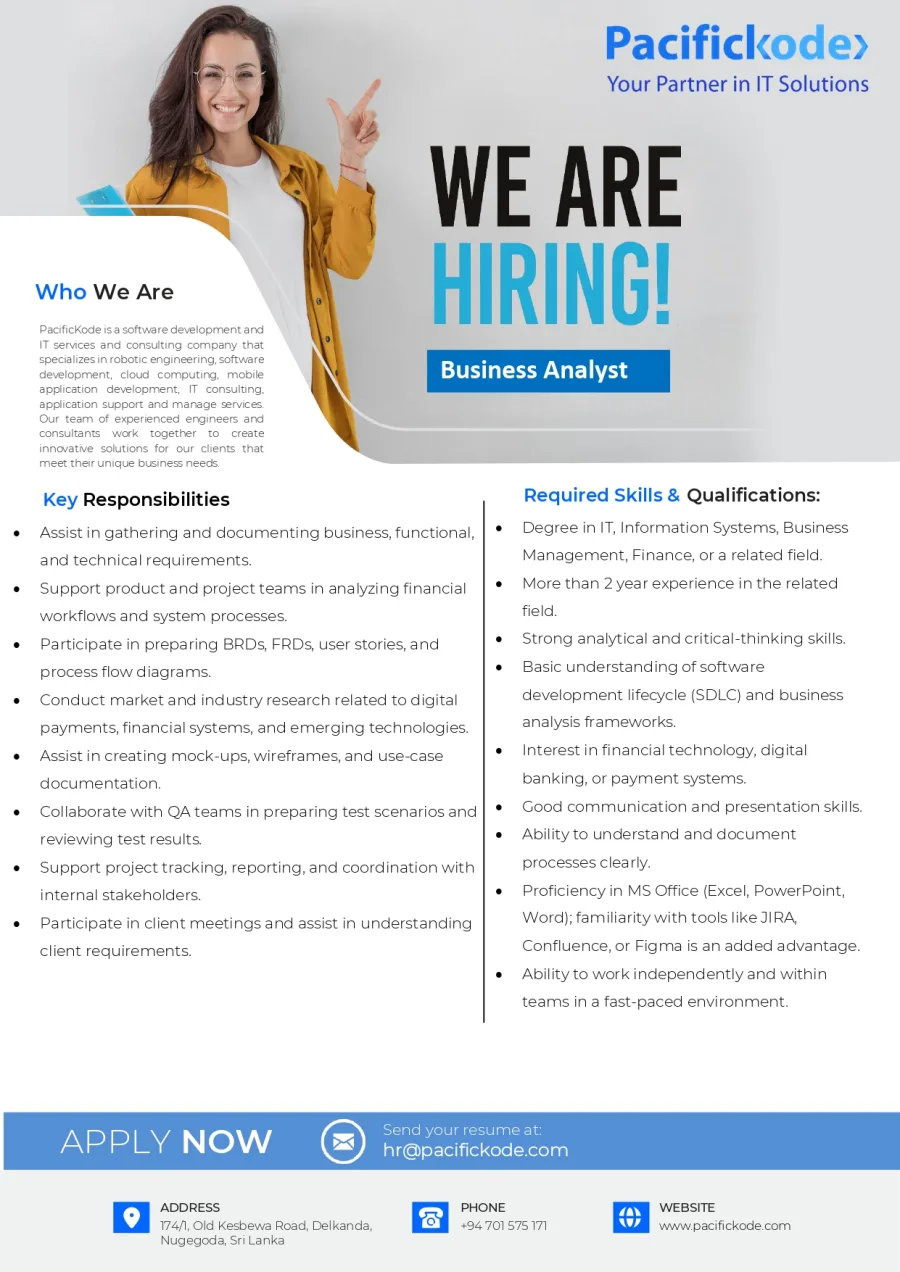 Job poster for Business Analyst