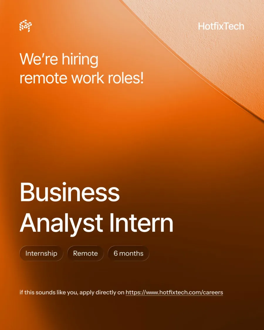 Job poster for Business Analyst Intern