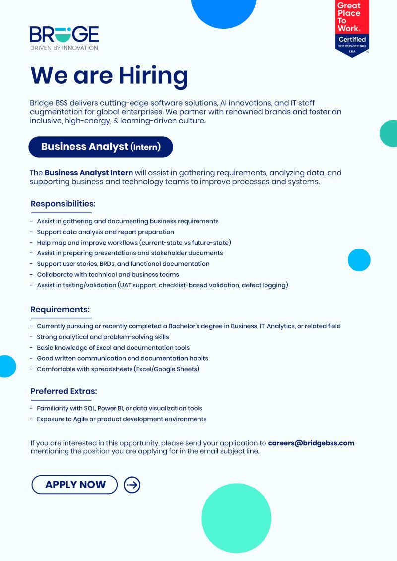 Business Analyst (Intern) - ITPro.lk