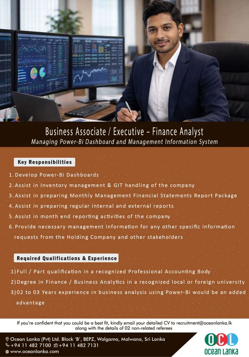 Job poster for Business Associate / Executive - Finance Analyst