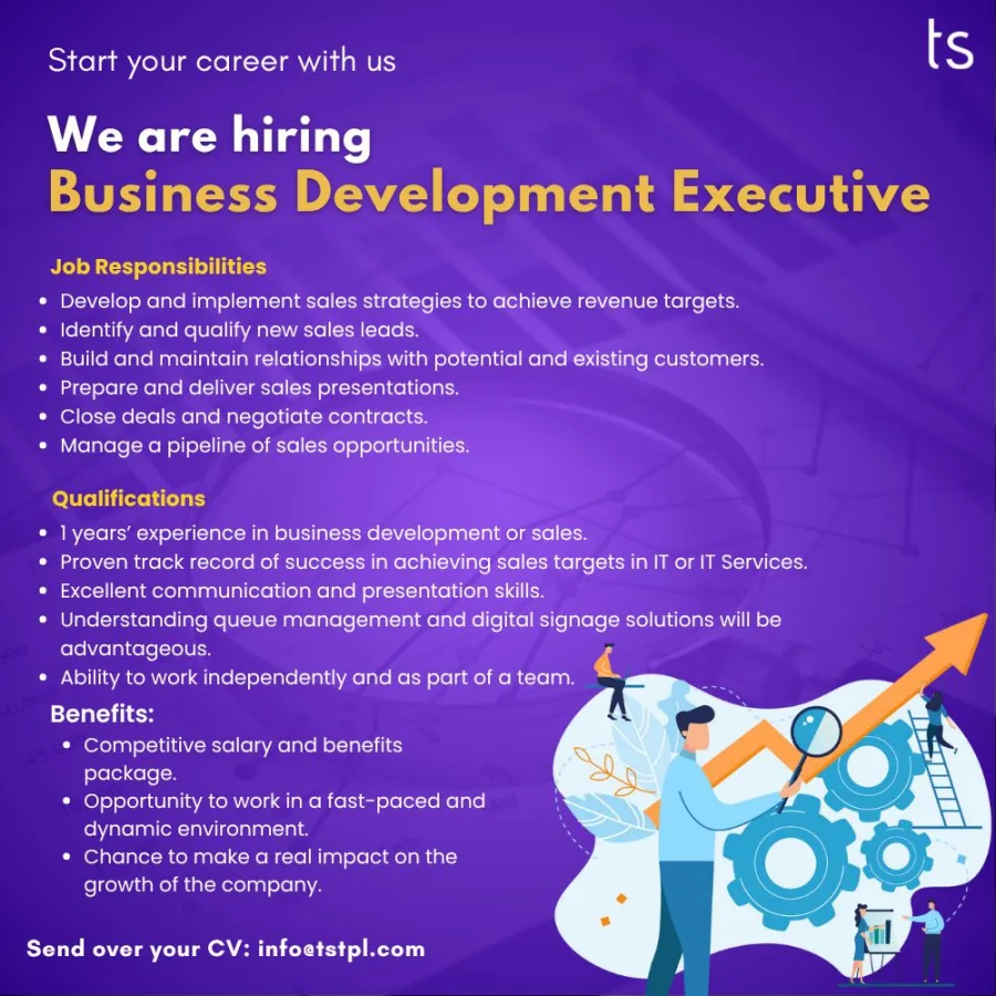 Job poster for Business Development Executive