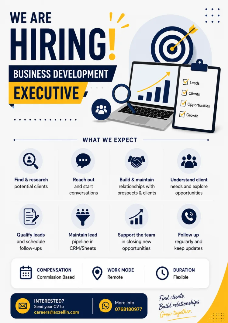 Job poster for Business Development Executive
