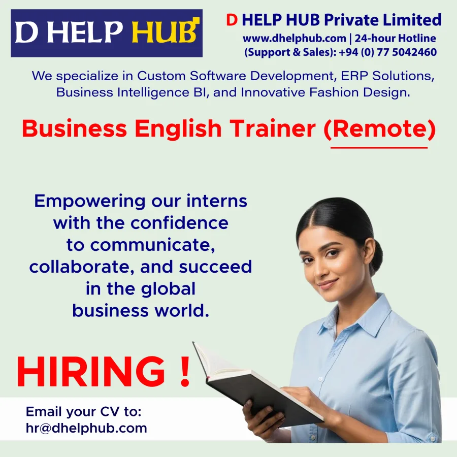 Job poster for Business English Trainer