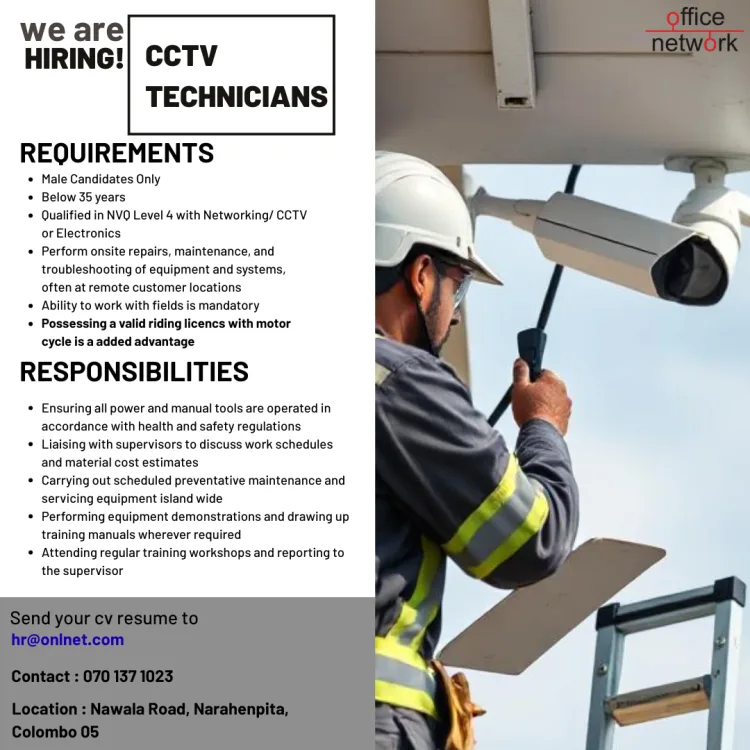Job poster for CCTV Technician