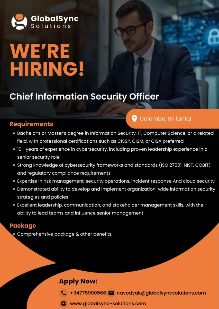 Job poster for Chief Information Security Officer