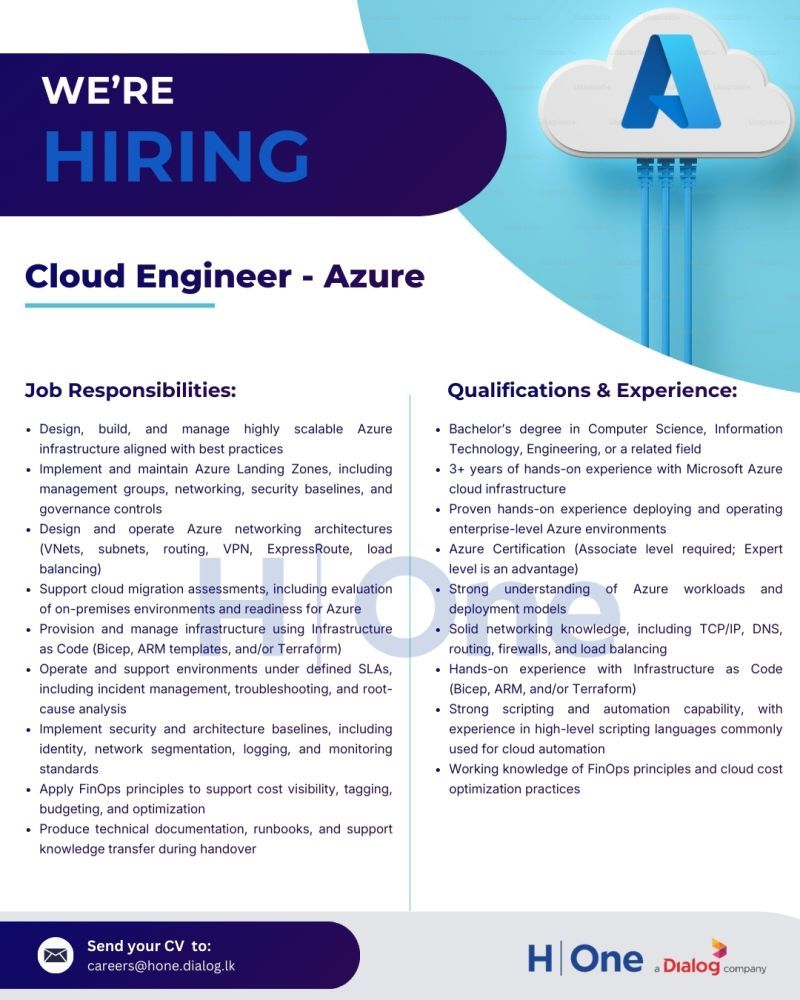 Cloud Engineer - Azure - ITPro.lk
