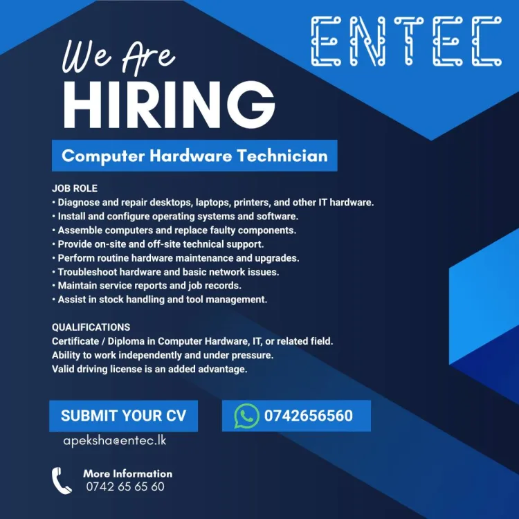 Job poster for Computer Hardware Technician