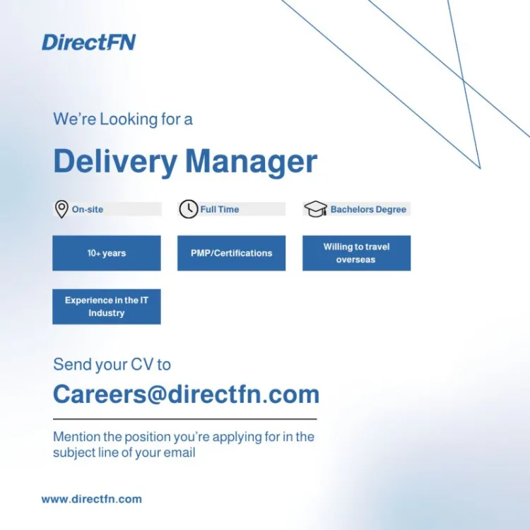 Job poster for Delivery Manager 