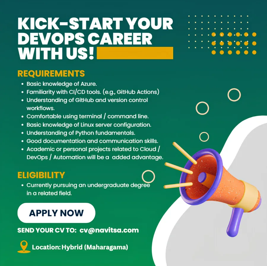 Job poster for DevOps Intern