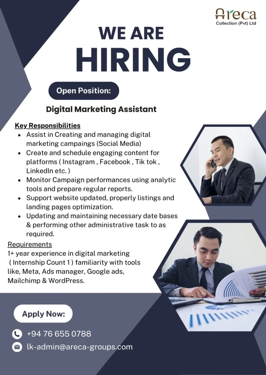Job poster for Digital Marketing Assistant