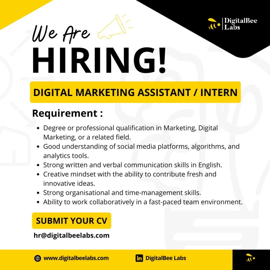 Job poster for Digital Marketing Assistant / Intern