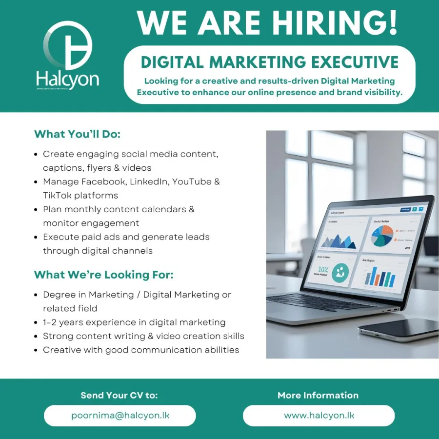 Job poster for Digital Marketing Executive