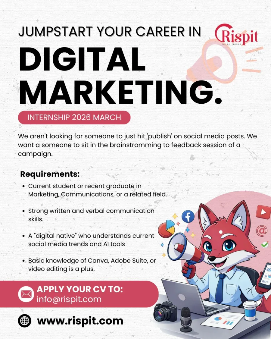 Job poster for Digital Marketing Intern