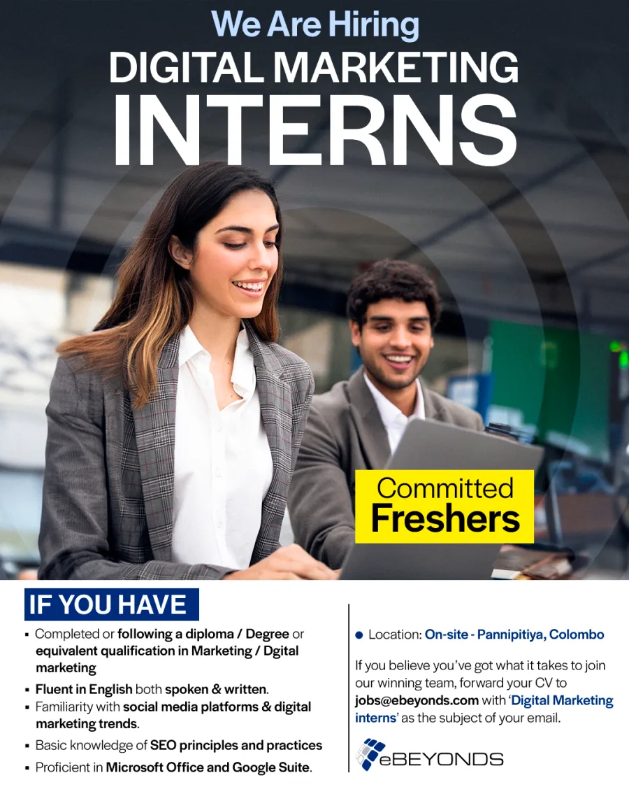 Job poster for Digital Marketing Interns