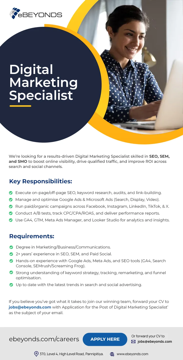Job poster for Digital Marketing Specialist