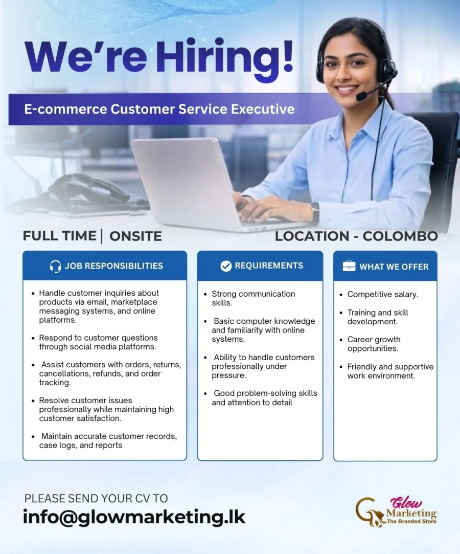 Job poster for E-commerce Customer Service Executive