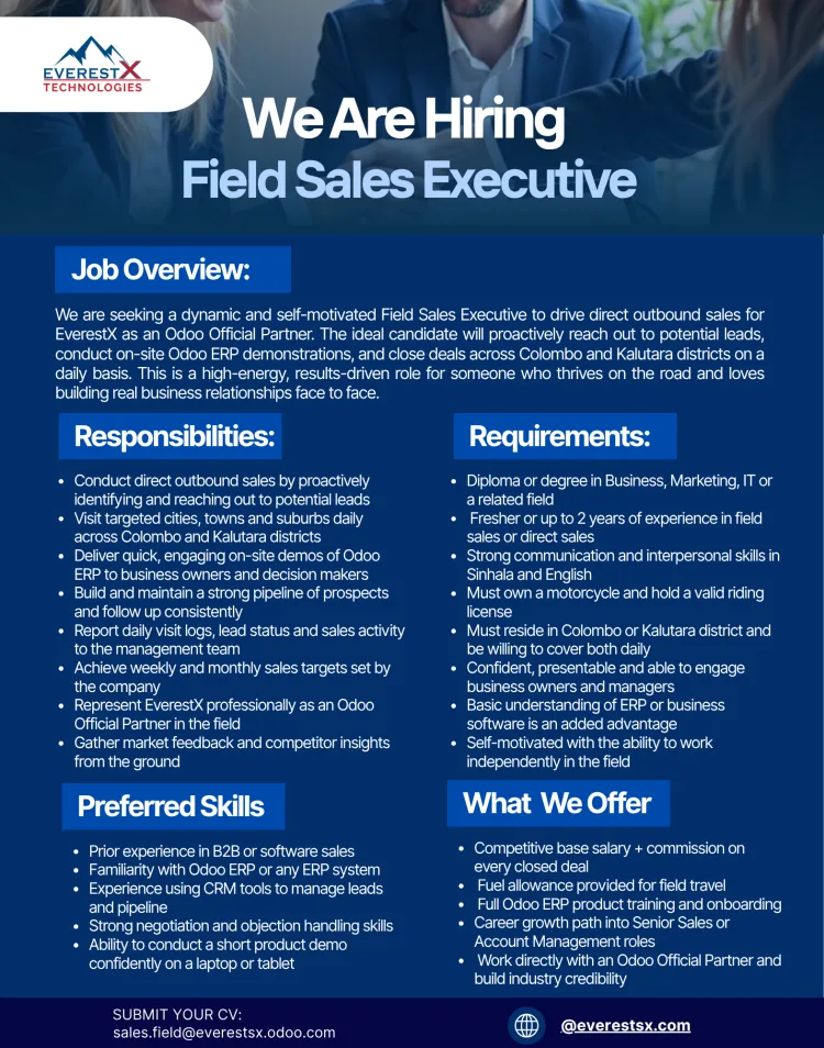Job poster for Field Sales Executive