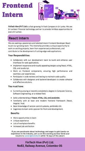 Frontend Intern - ITPro.lk