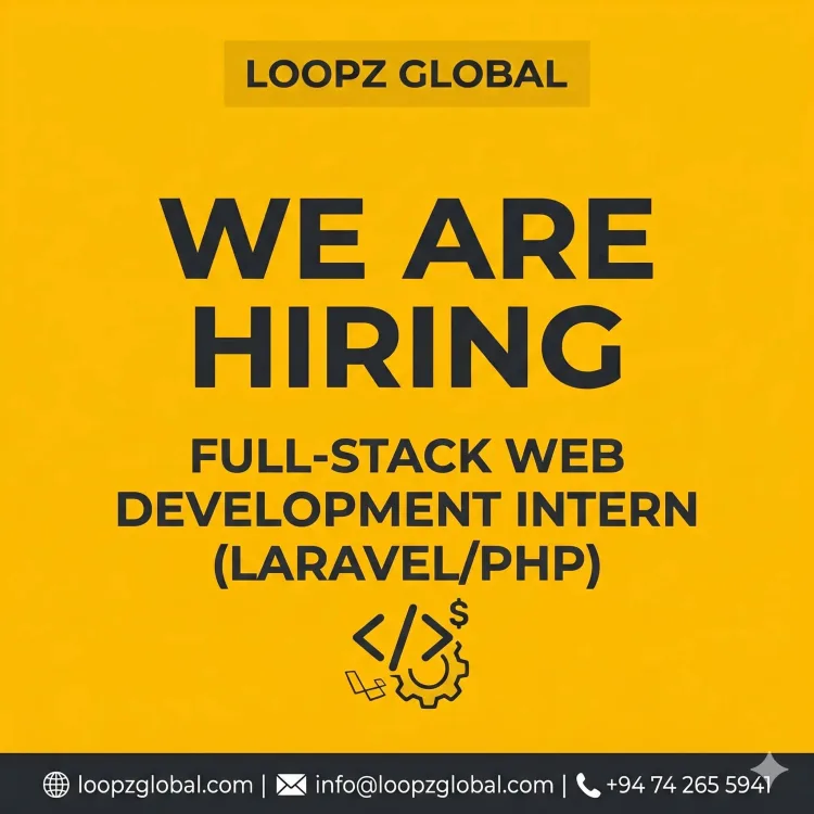 Job poster for Full-Stack Web Development Intern (Laravel/PHP)