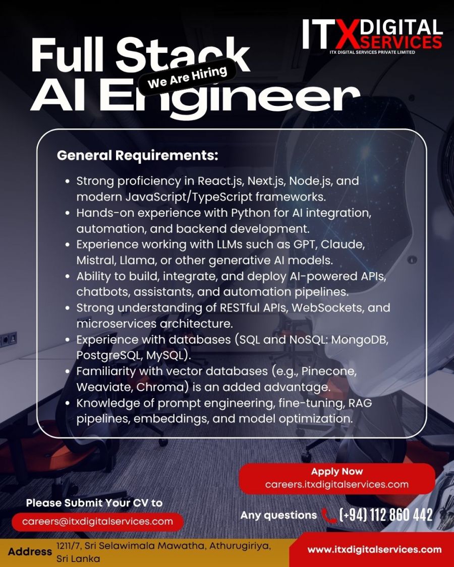 Full Stack AI Engineer - ITPro.lk