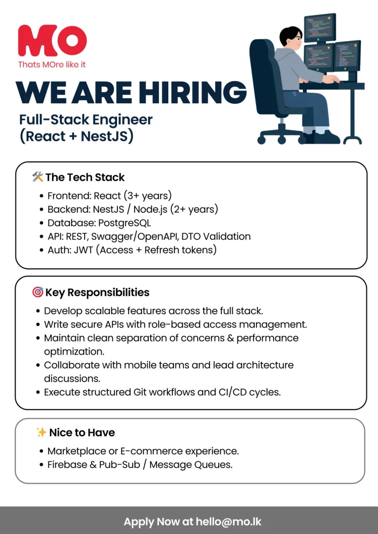 Job poster for Full Stack Engineer