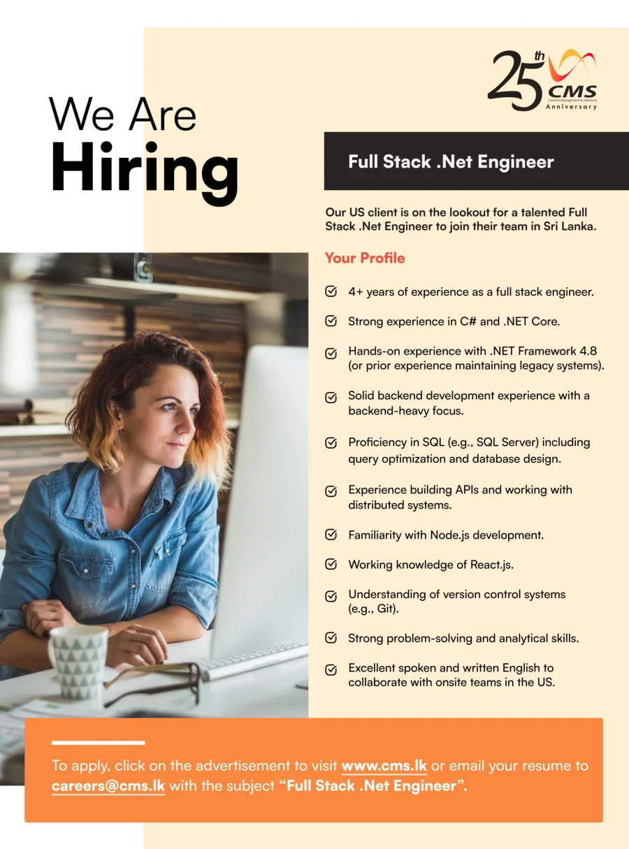 Job poster for Full Stack .NET Engineer