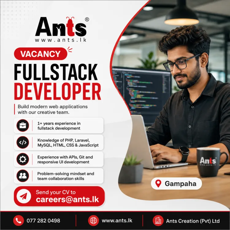 Job poster for Fullstack Developer - Gampaha