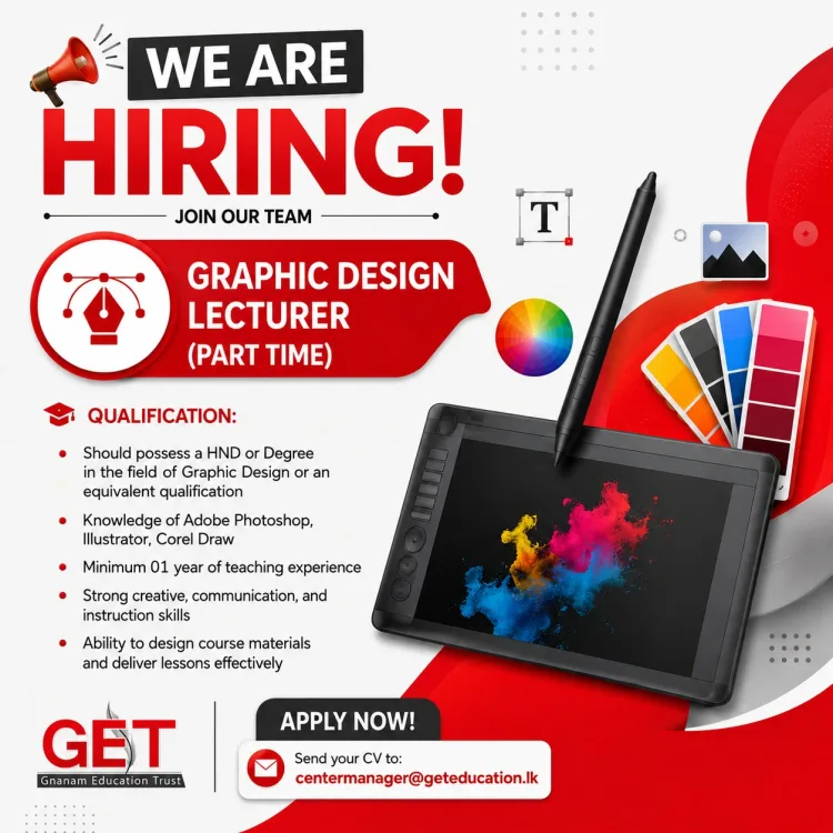 Job poster for Graphic Design Lecturer (Part Time)