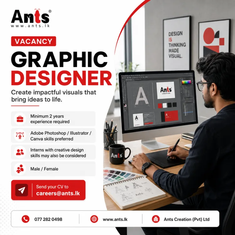 Job poster for Graphic Designer - Gampaha