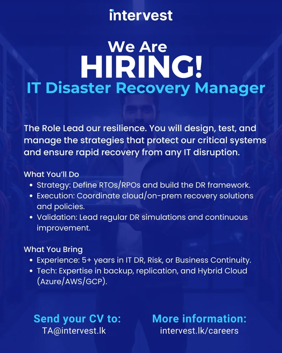 IT Disaster Recovery (DR) Manager - ITPro.lk