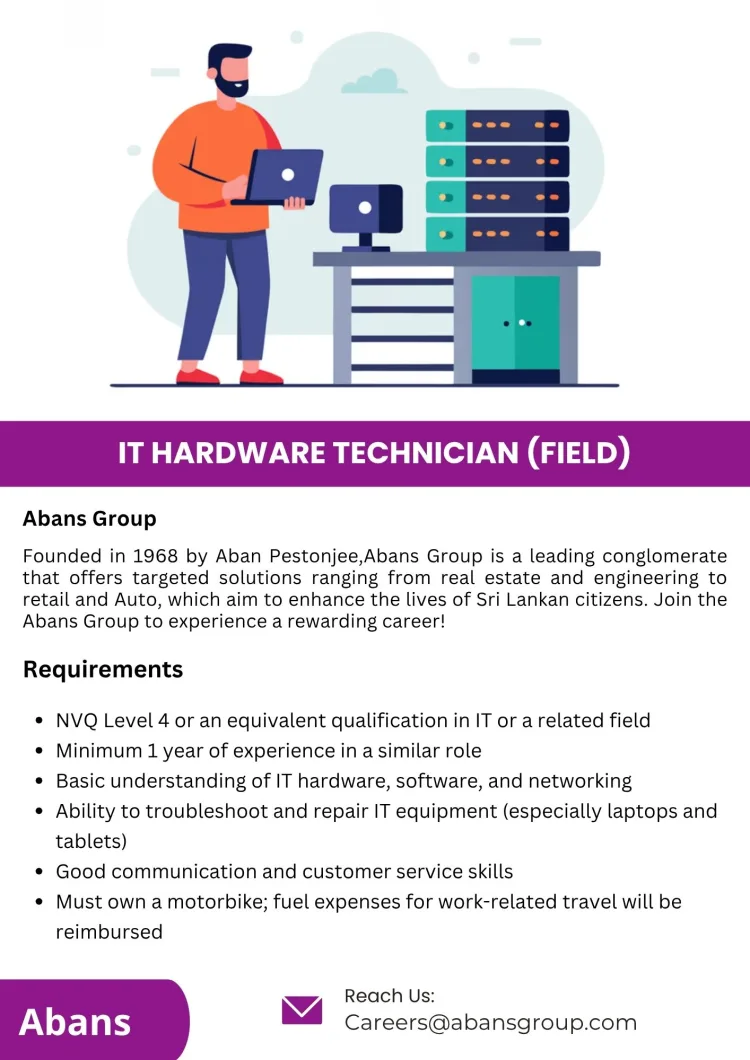Job poster for IT Hardware Technician (Field )